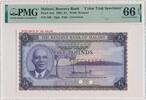 Malawi, 5 Pounds 1964 - SPECIMEN - Color Trial - PMG 66 EPQ