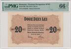 Romania Romania, German Occupation, 20 Lei (1917) - PMG 66 EPQ -