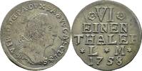 Anhalt-Bernburg 1/6 Taler Victor Friedrich 1721-1765 -