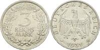 Weimarer Republik 3 Reichsmark 1931 A SPL
