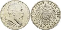 5 Mark 1902 Baden Friedrich I. 1852-1907 vorzüglich-Stempelglanz