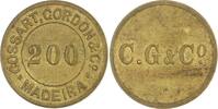 Portugal-Madeira Cossart, Gordon & Co. Me-200 Reis Fichas. -
