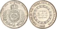 Brasilien 200 Reis Pedro II. 1831-1889. -
