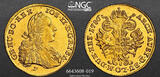 AUSTRIA 1786 F Joseph II. Gold Ducat Coin. NGC UNC Details