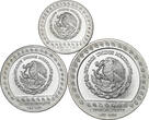 MEXICO 25, 50 & 100 Pesos 1992 Guerrero Aguila (Eagle Warrior). Full Set of 3 Bullion Coins! UNC