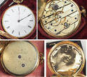Schweiz/Frankreich Taschenuhr ca. 1850-1865 Emile Pequignet & Cie. 18K Gold Zylinderwerk. Schachtel, Schlüssel & Extra Glas. VF+