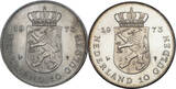 NETHERLANDS 10 Gulden (2pcs) 1973 Queen Wilhelmina. UNC & Proof (in original box of issue). UNC-, Proof