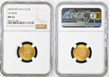 ITALY Gold 10 Lire 1863T BN Victor Emanuel II. NGC MS 62