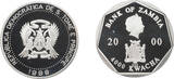 St. Thomas & Principe/Zambia 2000 Dobras & 4000 Kwacha 1998/2000 Proof Silver 5 Cedis (1 Oz.) Coin. Alien Life Form.