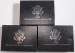 USA 3x Premier Proof Set 1996/1997/1998 Nicely Preserved in Original Packaging. Proof!