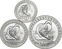 MEXICO 25, 50 & 100 Pesos Guerrero Aguila (Eagle Warrior). Full Set of 3 Bullion Coins! -