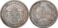 BULGARIA 5 Leva Alexander I. Silver 5 Leva Coin. -