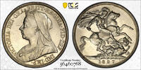 Great Britain Crown 1897 (LX) Queen Victoria. PCGS UNC 850,00 EUR675,00 EUR  + 20,00 EUR frais d'envoi