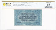 Czechoslovakia 1 Koruna 1919 Pick # 6a. #153. Bank Note. PCGS About UNC 53 95,00 EUR59,00 EUR  + 10,00 EUR frais d'envoi