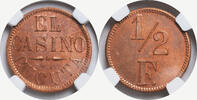 COLOMBIA 1/2 Real Fuerte El Casino, Cucuta. Copper 2 Real Fuerte Gaming Token. -