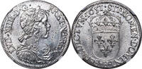 FRANCE 1/2 ECU Louis XIV. Silver 1/2 Ecu Coin. La Rochelle! -