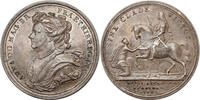 Great Britain Medal Queen Anne. Milled Brass Medal or Token by Johann Jacob Dietzel. -