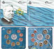 San Marino 1 Cent-2 & 5 Euro (8,88 Euro) Full mint set incl. Silver 5 Euro Coin Slab & Folder! -