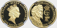 ST. HELENA Gold 1 Pound Proof Gold 1 Pound Coin. Danish East India Company. 300 pcs. Struck! Top Pop! -