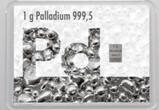 Schweiz 2025 Palladium bar 1 gram in flip ESG palladium 999.5 Uncirculated/freshly minted (UNZ/PRF)