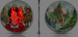 Fidschi  Silver Coin Fiji One Earth Komodo Manga 1 oz 2022 999 Color ST UV Effect Brillant uncirculated