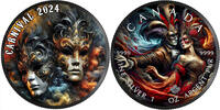 Kanada 5 Dollar Carnival carnival silver coin 1oz 2024 Black Ruthenium color Uncirculated + color
