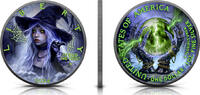 1 USD USA Halloween 2024 Witch Spells Silver Coin 1 oz Silver 999 American Eagle Color Brillant uncirculated