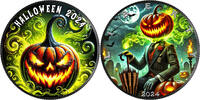 USA 1 USD Pièce en argent 1 oz ASE - Halloween 2024 - Ruthénium - Couleur Non circulé