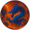 Polen 1 Dollar Pièce d'argent 1 oz American Eagle Dragon of Chaos Couleur Dragon Silver Coin 99 -