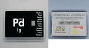 Schweiz Barres de palladium 1 gramme Barres de palladium ESG 999,5 -