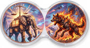   M&eacute;daille de cuivre 2x 1 oz Fantasy - &Eacute;l&eacute;phant de la Justice contre Lou... 17,95 EUR  + 16,99 EUR frais d'envoi