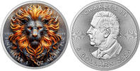 Kanada Pièce d'argent 1 oz Pierre Zodiac #Lion couleur 2025 Canada Silver Coin 999 -