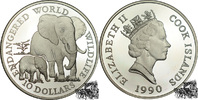 Cook-Inseln Neuseeländische Verwaltung 10 Dollar 10 Dollar 1990 - Afrikanische Elefanten -