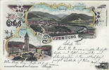 Österreich Ansichtskarte Judenburg Steiermark, Farblitho, gelaufen 1897 -
