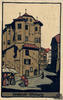 Österreich Ansichtskarte Künstlerkarte Innsbruck Straßenansicht, Ottoburg, gelaufen 1916 -