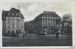 Deutschland Ansichtskarte Augsburg, Adolf-Hitler-Platz, Straßenbahn, gelaufen 1939 als Feldpost -