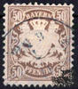 50 Pfennig dunkelorangebraun Staatswappen, Bayern 1878, gestempelt -