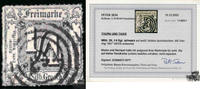 Deutschland 1/4 Silbergroschen schwarz Thurn und Taxis 1865, Befund -