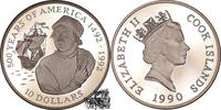Cook-Inseln Neuseeländische Verwaltung 10 Dollar 10 Dollar 1990 - Christoph Columbus -