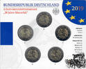 Deutschland  5 x 2 Euro 2019 ADFGJ - 30 Jahre Fall der Berliner Mauer, Stempelglanz stplfr.