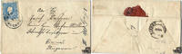 Österreich Österreich Brief 1860, 15 Kreuzer 1858 II, von Hohenmauth nach Ungarn -