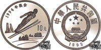 China 10 Yuan 10 Yuan 1992 - Olympiade - Skispringer -