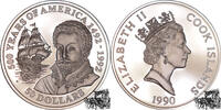 Cook-Inseln Neuseeländische Verwaltung 50 Dollar 50 Dollar 1990 - 500 Jahre Amerika, Sir Francis Drake -