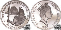 Cook-Inseln Neuseeländische Verwaltung 50 Nuevo Sol 50 Dollar 1990 - 500 Jahre Amerika, Inkaprinz - Cook Islands -