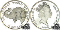 Cook-Inseln Neuseeländische Verwaltung 10 Dollar 10 Dollar 1990 - Elefant -