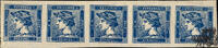 Österreich 1851 * - 5 x 0,6 Kreuzer - Neudruck 1870 mit Wasserzeichen - fünfer Streifen Blauer Merkur -