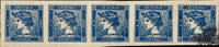 Österreich 1851 * - 5 x 0,6 Kreuzer - Neudruck 1870 - fünfer Streifen Blauer Merkur -