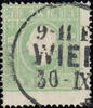 Österreich 1858 o - 3 Kreuzer - Freimarke, Kaiserkopf nach links, bläulichgrün -
