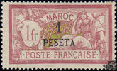   Frankreich Französische Post in Marokko * 1902/1903- 1 Peseta auf 1 Franc - Freimarken 