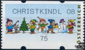 Österreich 2008 Automatenmarke ** - € 0,75 - Spielende Kinder im Schnee: CHRISTKINDL 08 -